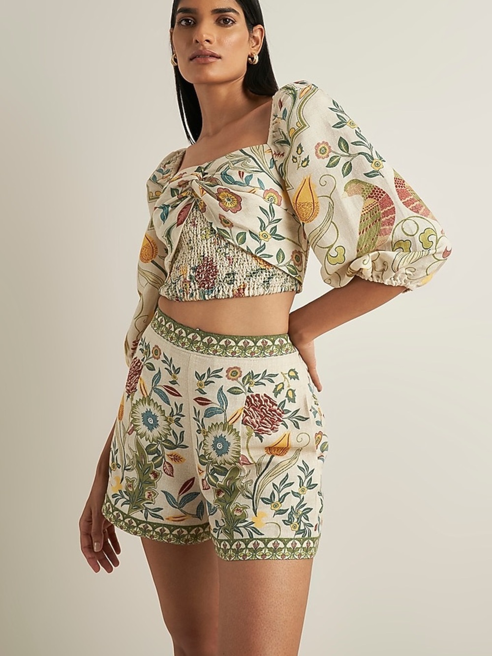 Ranna Gill Viscose Linen Printed Shorts M